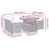 vidaXL Градински диван с възглавници, 7 части, бежов полиратан акация