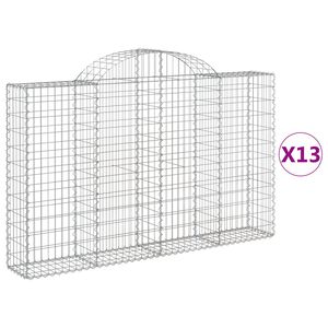 vidaXL Габионни кошници арка 13 бр 200x30x120/140см поцинковано желязо