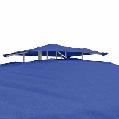 vidaXL Беседка с двоен покрив, синя, 3x3x2,68 м плат