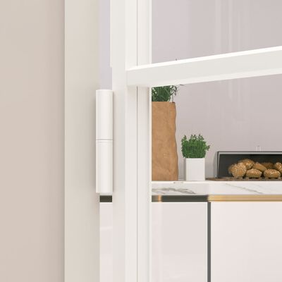 vidaXL Интериорна врата бяла 76x201,5 см закалено стъкло и алуминий