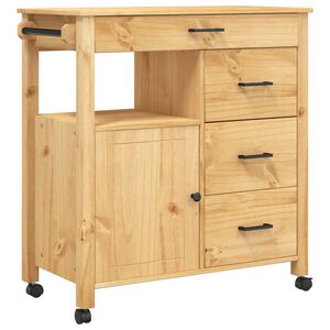 vidaXL Кухненска количка "MONZA" 84x40x88,5 см борово дърво масив