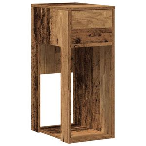vidaXL Стойка за компютърна кула с чекмедже старо дърво 30x44x74 см