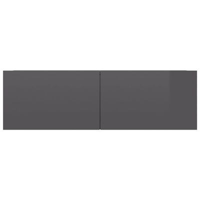 vidaXL ТВ шкаф, сив гланц, 100x30x30 см, ПДЧ