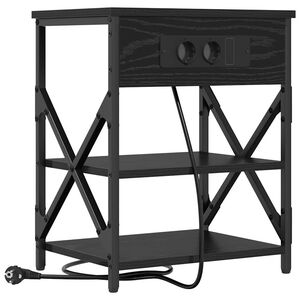 vidaXL Нощен шкаф с рафт Черния дъб 41 x 31 x 51 см Инженерно дърво