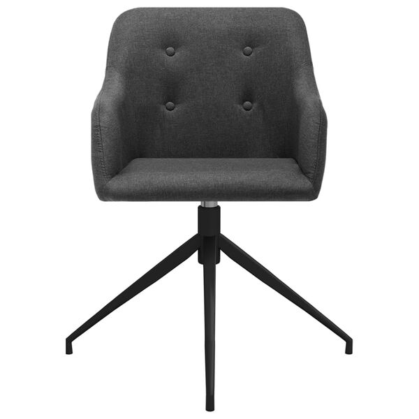 vidaXL Въртящи се трапезни столове, 2 бр, тъмносиви, текстил