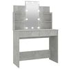 vidaXL Тоалетка с LED, бетонно сива, 96x40x142 см