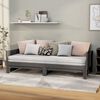 vidaXL Разтегателна кушетка, сива, борово дърво масив, 2x(90x190) см