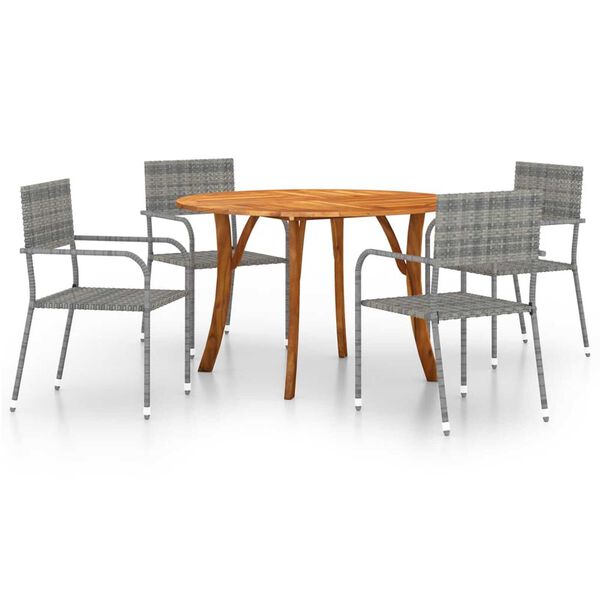 vidaXL Градински трапезен комплект, 5 части, антрацит