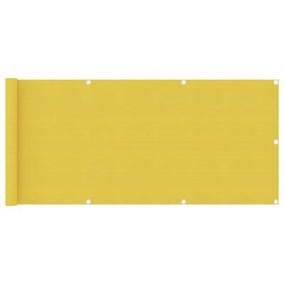 vidaXL Балконски параван, жълт, 75x500 см, HDPE