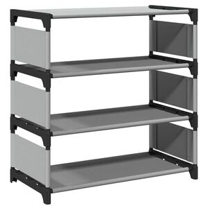 vidaXL Рафт за обувки 4-етажен сив 54x28x55 см Нетъкана материя