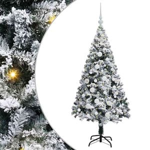 vidaXL С изкуствено коледно дърво с 150 LED светодиода Бяло 150 cm