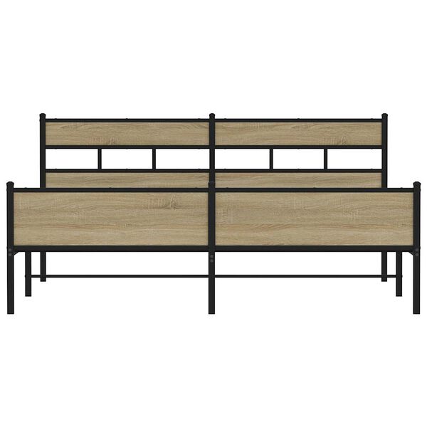 vidaXL Метална рамка за легло, без матрак, сонома дъб, 180x200 см