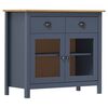 vidaXL Сайдборд Hill сив 90x40x80 см борово дърво масив
