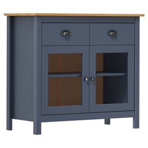 vidaXL Сайдборд Hill сив 90x40x80 см борово дърво масив