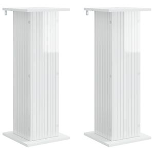vidaXL Стойка за растения 2 pcs Бял гланц 30,5 x 30 x 80,5 см