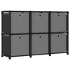 vidaXL Органайзер с 6 отделения с кутии, черен, 103x30x72,5 см, плат