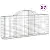 vidaXL Габионни кошници арка 7 бр 200x30x80/100 см поцинковано желязо
