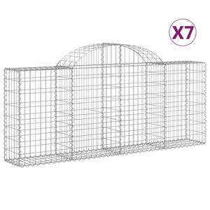 vidaXL Габионни кошници арка 7 бр 200x30x80/100 см поцинковано желязо
