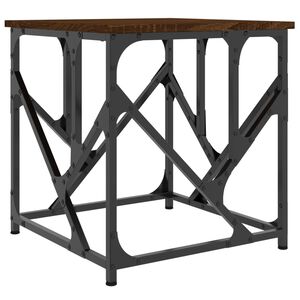 vidaXL Кафе маса, кафяв дъб, 45x45x47,5 см, инженерно дърво