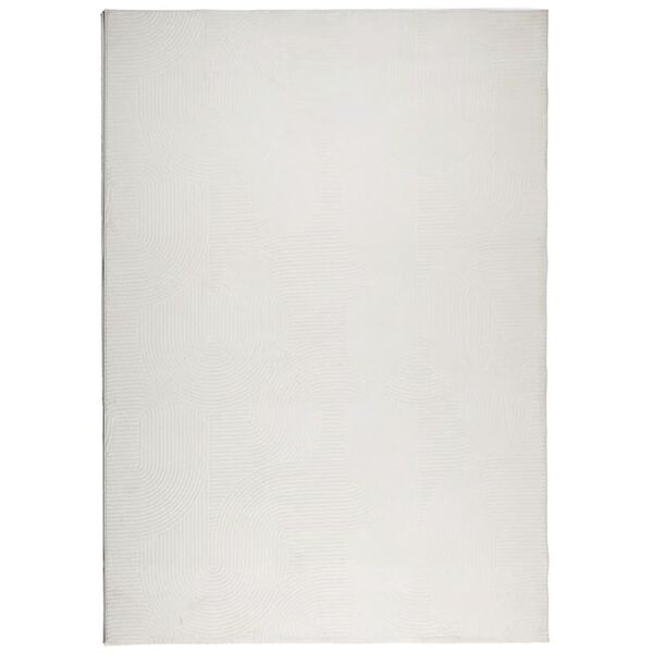vidaXL Килим "IZA" с къс косъм, скандинавски вид, кремав, 160x230 см