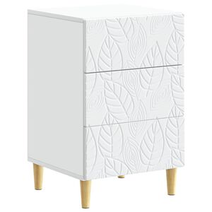vidaXL Нощно шкафче Бяло 43 x 39,5 x 66,5 см Инженерна дървесина