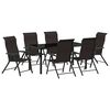 vidaXL Комплект за хранене в градината 7 pcs Черно кафе