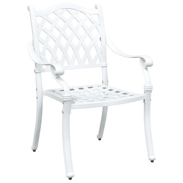 vidaXL Комплект градинска маса 3 pcs Бяло Лят алуминий