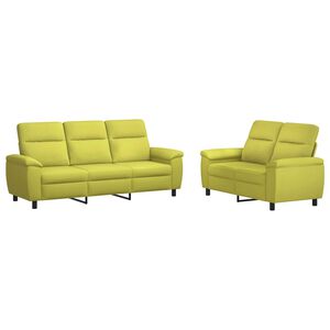 vidaXL Комплект дивани 2 pcs Светло зелено Текстил
