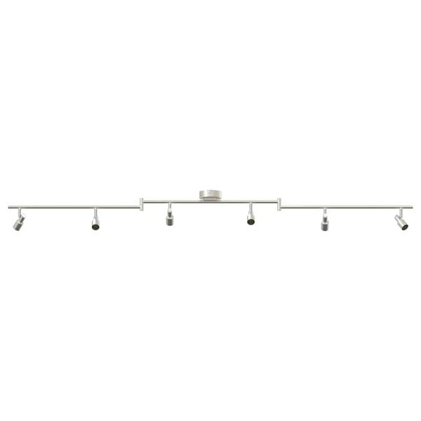 vidaXL Таванен спот с прожектори Никел 176,5 x 9,5 x 14 см Стомана