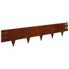 vidaXL Ограда за трева 10 pcs 100 x 20 cm Стомана Ръждясало