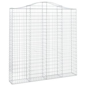 vidaXL Дъговидна габионна кошница 200x30x200/220 см поцинковано желязо