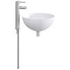 vidaXL Мивка за баня с кран и отвод Хром 35,5 x 35,5 x 14,5 см