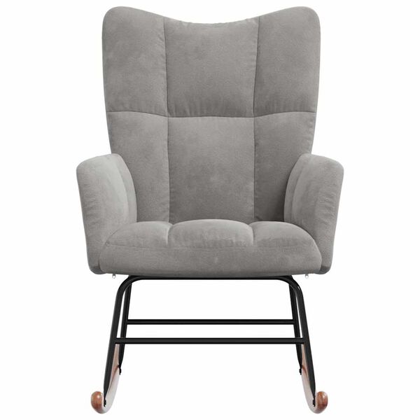 vidaXL Люлеещ се стол, светлосив, кадифе