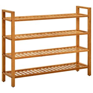 vidaXL Поставка за обувки с 4 рафта, 100x27x80 см, дъбов масив