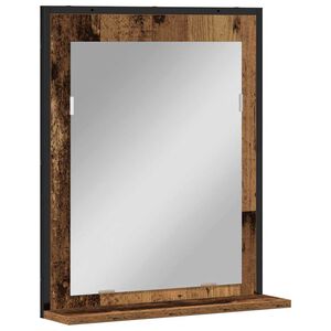 vidaXL Огледало Старо дърво 50 x 12 x 60 см Стъкло и инжектирано дърво