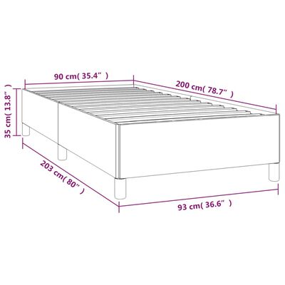 vidaXL Рамка за легло, светлосива, 90x200 см, кадифе