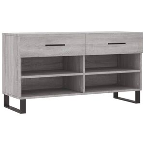 vidaXL Пейка за обувки, сив сонома, 102x35x55 см, инженерно дърво