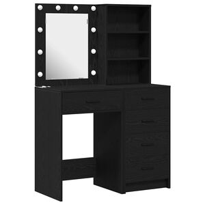 vidaXL Тоалетка 2 бр. Черно 50 x 41 x 135 см Инженерна дървесина