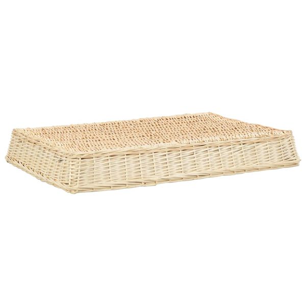 vidaXL Легло за кучета с възглавница 110x75x15 см върба плоско