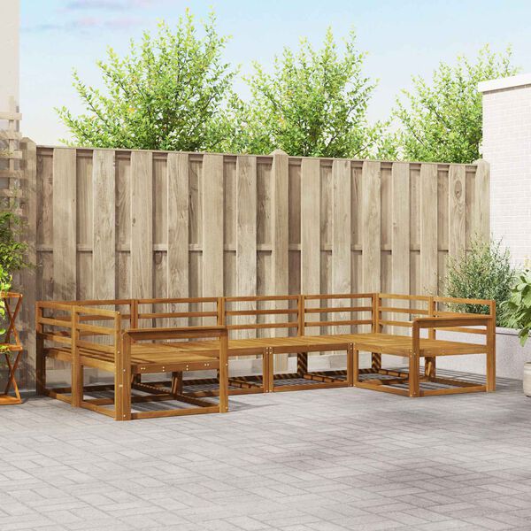 vidaXL Комплект дивани за открито 6 pcs Естествен