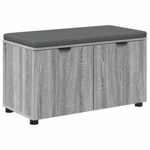 vidaXL Пейка за коридор с възглавница Сиво Сонома 80 x 38 x 46 см
