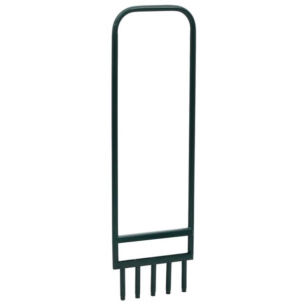 vidaXL Аератор за трева с 5 кухи зъбци зелен прахово боядисана стомана