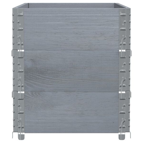 vidaXL Палетни страници, сив, 3 бр, 100x50 см, борова дървесина масив