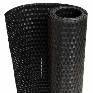 vidaXL Балконски паравани, 5 бр, черен, 255x19 см, полиратан