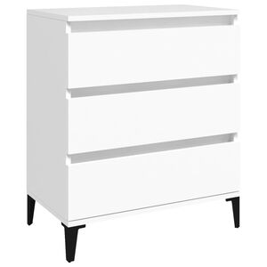 vidaXL Сайдборд, бял, 60x35x70 см, инженерно дърво