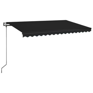 vidaXL Автоматичен сенник, LED и сензор за вятър, 400x350 см, антрацит