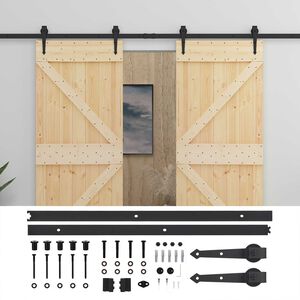 vidaXL Преплъзваща се врата 2 бр. 80 x 210 cm Масивна борова дървесина
