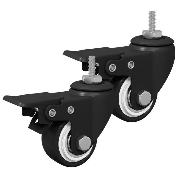 vidaXL Колела 2 pcs Черно M6 x 37 мм Желязо и найлон