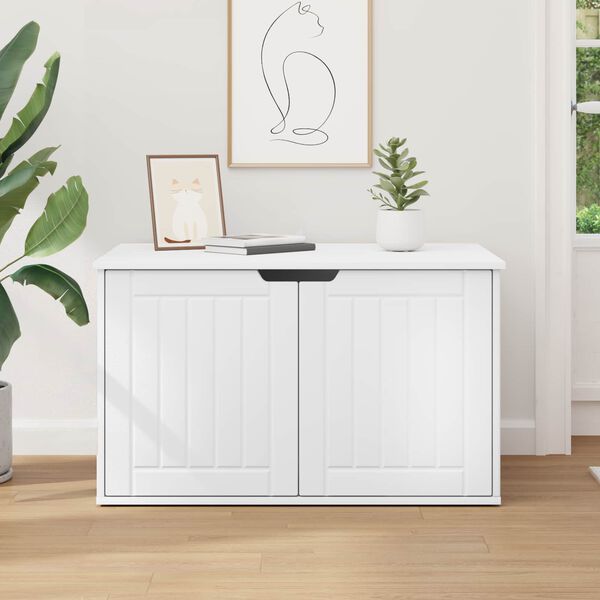 vidaXL Къща за котки Бяло 85 x 55 x 50,5 см Инженерно дърво