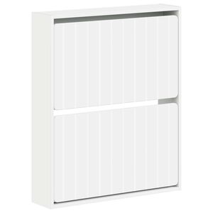 vidaXL Стенно шкафче за обувки ZWOLLE 71 x 17 x 86 см Бяло